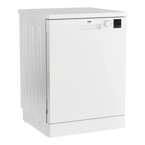 Beko DFN04321W b100 Freistehender Geschirrspüler 60 cm, 13 Maßgedecke, unterbaufähig, Halbe Beladung, Zeitvorwahl, Clean&Shine-Programm, 4 Programme, Watersafe, Weiß [Energieklasse E]