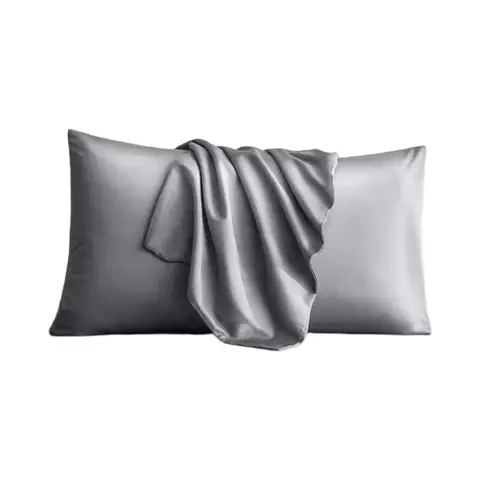 ochama x J.ZAO Taie d'oreiller en coton osseu 60s - Gris argenté - 48*74cm - Un lot de deux Gris neige