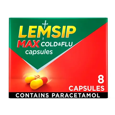 Lemsip Max Cold & Flu Capsules 8 Capsules