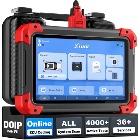 XTOOL D7 Bidirectional OBD2 Scanner: 2026 Scan Tool with 64GB Latest Ver., Ai-Assisted, 36+ Resets, Full System Auto Scanner Diagnostic Tool, Injector Test, Crank Sensor Relearn, FCA, CANFD & DoIP