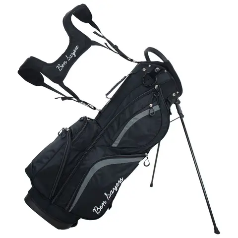 Ben Sayers Golf Stand Bag & Shoulder Strap DLX Black/Grey