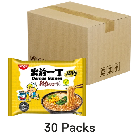 Nissin Instant Demae Ramen Noodle Miso, 30x100g