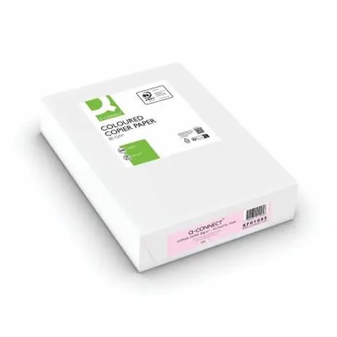Q-Connect Pink A4 Copier Paper 80gsm Ream (Pack of 500)