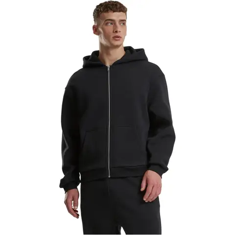 Urban Classics Flauschige Zip-Hoody Sweat & Fleece - Kapuzenjacke mit Reißverschluss schwarz XXL