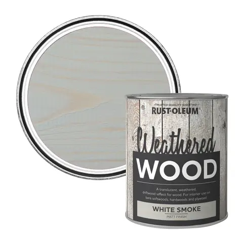 RUST-OLEUM WEATHERED WOOD FINISH WHITE SMOKE 750ML