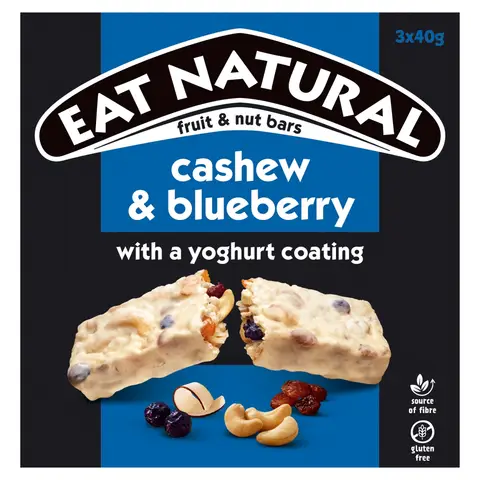 Eat Natural Cashew & Blueberry Fruit & Nut Bars 3 x 40g
