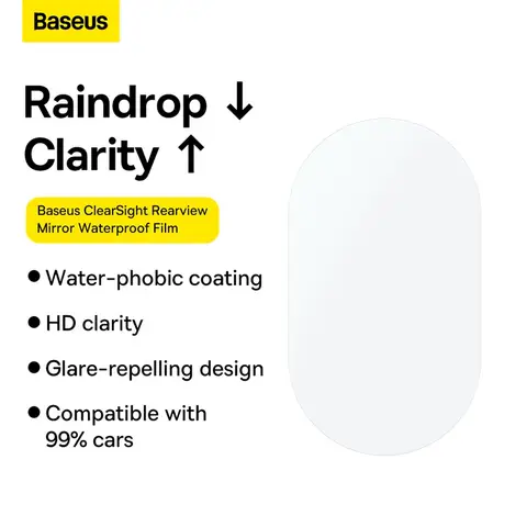 Baseus ClearSight Rückspiegel-Wasserschutzfolie, transparent, 2er-Pack