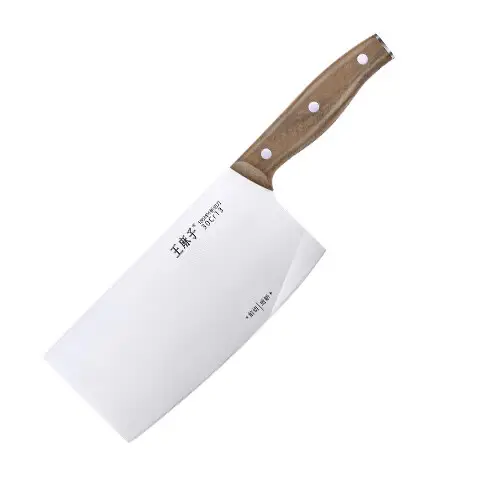 WANGMAZI Chopping Knife Cleaver- Shenmu Series Lu - 400 Stainless Steel - Walnut Handle - 9.1 x 30.8 cm