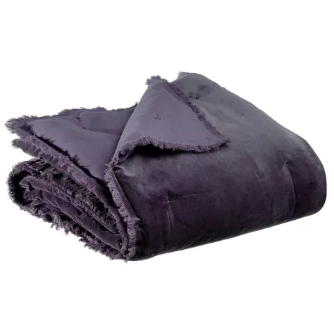 Vivaraise Couverture Fara violet prune - 135 x 200 cm