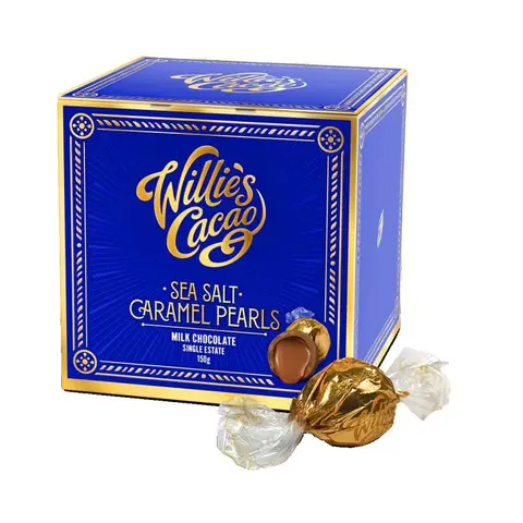 WILLIE'S CACAO Sea Salt Caramel Pearls Milk Chocolate 150g