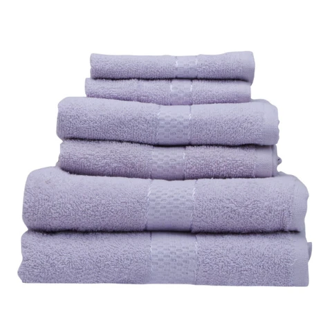 Thread & Loom Towel Set 2 x Bath Towels, 2 x Hand Towels, 2 x Face Cloths Lilac