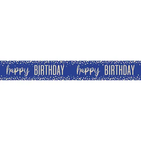 Unique Party Confetti Navy Foil Banner, 2.74m