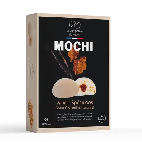 LA COMPAGNIE DU MOCHI Mochi Glacé Vanille Spéculoos Cœur Caramel x6 198g