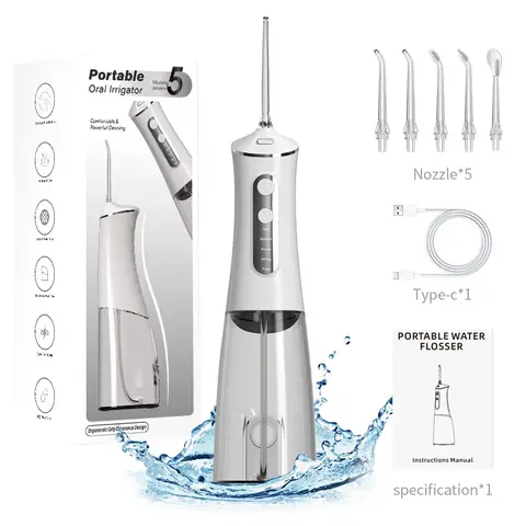 Rushi R-A31 Electric Water Flosser, 350ml Water Tank, 1500mAh Battery, White