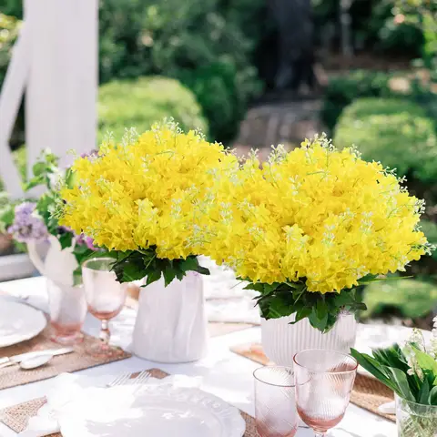 4Pcs 13.8in/35cm
Artificial Hyacinth Flower Bouquet, Silk Hyacinth Flowers Fake Flower with Stem Faux Hyacinth Flowers for Home Office Wedding Decoration(yello)