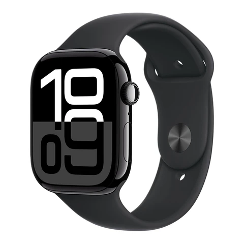 Apple Watch Series 10 GPS WiFi - 42 mm - Noir - Taille S/M - 2024 - Bracelet Sport Noir S/M