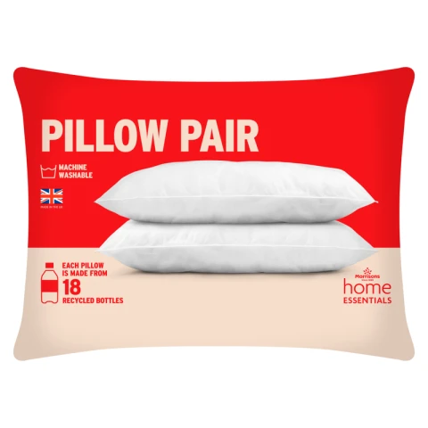 MORRISONS ESSENTIALS PILLOW PAIR