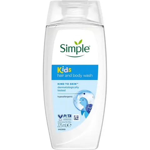 Simple 2 in 1 Shower Gel & Shampoo 225ml