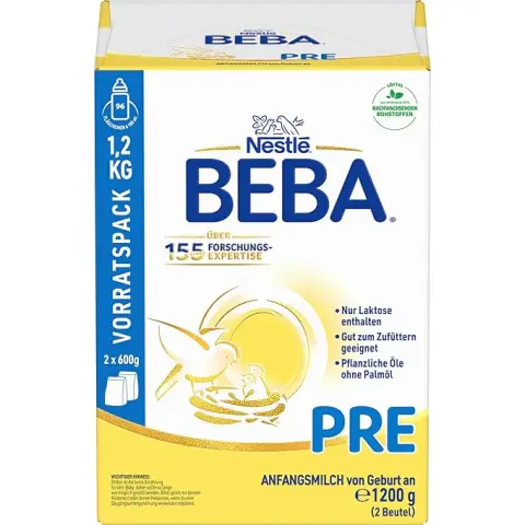 BEBA PRE Anfangsmilch ab Geburt, Babynahrung, nur Laktose, ohne Palmöl, 1er Pack (1 x 1200 g)