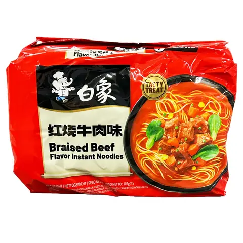 Bai Xiang Nouilles au bœuf braisé classique - 107 g x 5