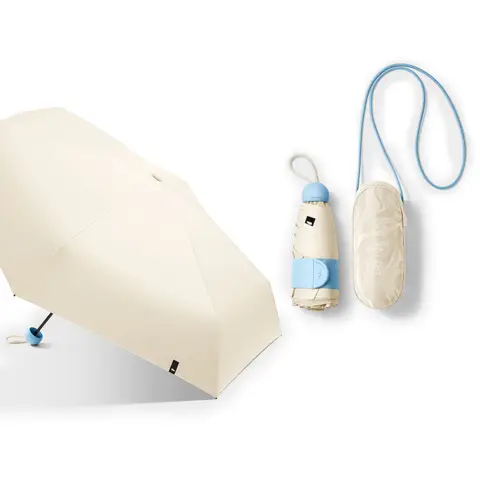 Beneunder BM525, 5-Fold Black Gel Umbrella Outdoor Windproof Waterproof, & Capsule Design, Lightweight for Commute/Travel, White, F, Couple Gift Perfect Gift