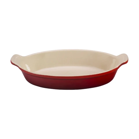 Le Creuset Traditionelle Oval-Kasserolle, 28 cm, Kirschrot
