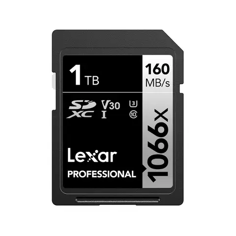Lexar 1TB Professional 1066x SD Card, UHS-I, C10, U3, V30, Full HD, 4K, Up To 160MB/s Read SDXC Memory Card, for DSLR & Mirrorless Cameras