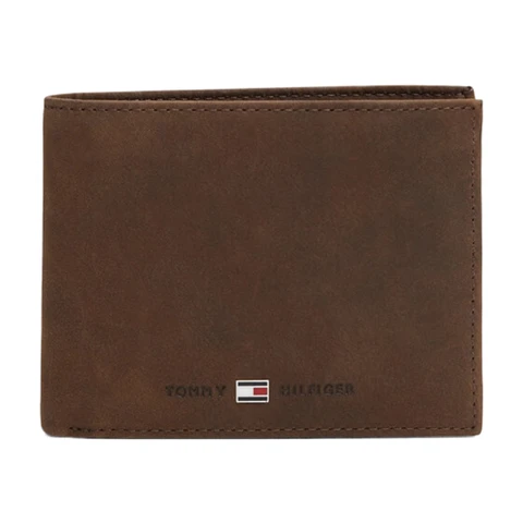Tommy Hilfiger JOHNSON KAARTENHOUDER MET FLAP EN MUNTVAK Bruin Heren ONE SIZE