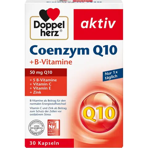 Doppelherz Coenzym Q10 + B-Vitamine - mit Zink, Vitamin B6, B12 und C als Beitrag zur normalen Funktion des Immunsystems - 30 Kapseln (1er Pack)
