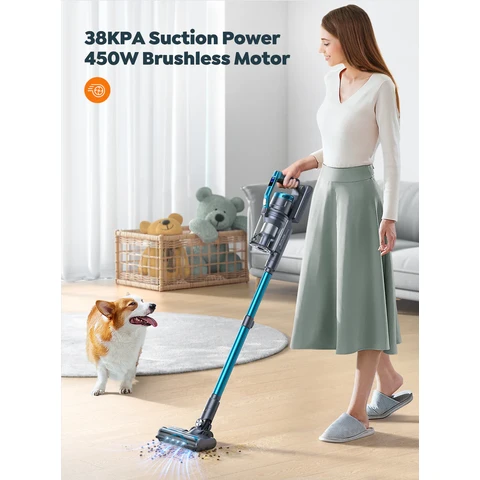 Buture Stick Vacuum Cleaner VC60, Cordless Vacuum Cleaner with Intelligent Display, 450W 38Kpa ,3 Mode and 58 minutes Vacuum Cleaner for Home