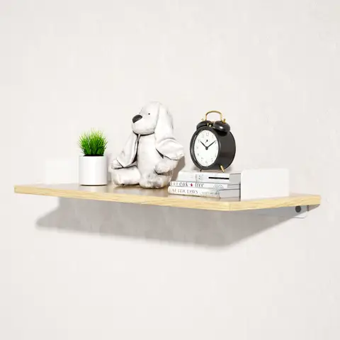 KAPANOU Floating Shelves for Wall， Modern Hanging Bookshelf with White Metal Brackets for Office Decor， Wooden Wall Mounted Shelf for Farmhouse Kitchen Bathroom Bedroom， Rustic Brown, New Year Sale , Top gift picks