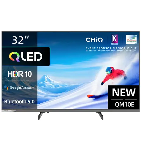 CHiQ L32QM10E 32-inch QLED Smart Google TV | Bezel-less Metal Design, 90% DCI-P3 Color, HDR10, Dolby Audio | Ideal for Bedrooms & Small Spaces