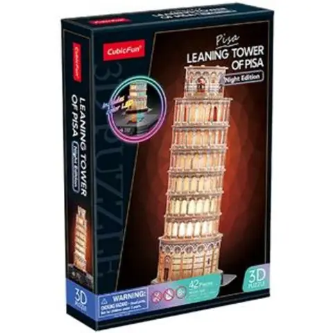 CUBIC FUN 3D Puzzel Pisa LED - Kunststof, Scheve Toren van Pisa