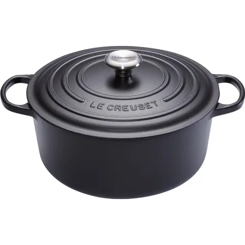 Le Creuset Signature Gietijzeren Braadslee - Rond, 26 cm, Zwart