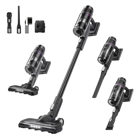 Eureka Cordless Vacuum Cleaner - 20,300Pa Suction, 50 Mins Run-time, Lightweight Stick Design, Multi-Surface Cleaning, Easy-Empty Dust Cup, Black, NEC520BK