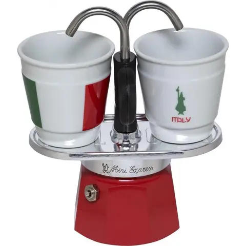 Bialetti Mini Express Italia Koffiezetapparaat - 90 ml, Multicolor