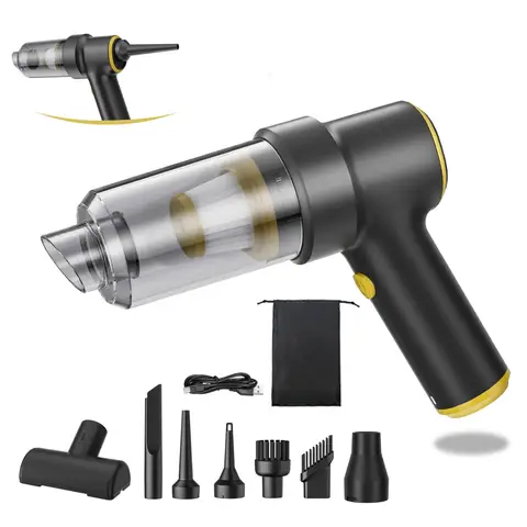 4-in-1 Powerful Cordless Car Vacuum Cleaner, Mini Portable Handheld Vacuum Cleaner, 18000pa Multifunctional Cordless Car Vacuum Cleaner, 6000mAh, Brushless Motor, for PC, Home, Car, Office