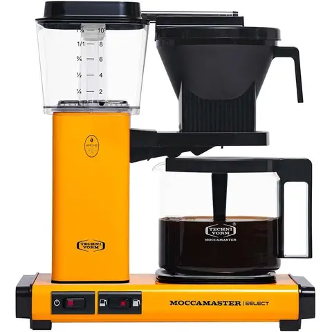 Moccamaster KBG Select Filter Coffee Machine, Handmade in the Netherlands, Retro Design, 1.25 Litres, Yellow Pepper - 53815