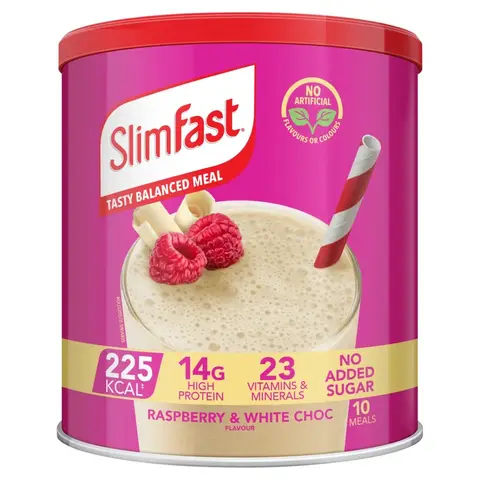 Slimfast Meal Replacement Meal Support Shake Raspberry & White Chocolate Flavour - 365g
