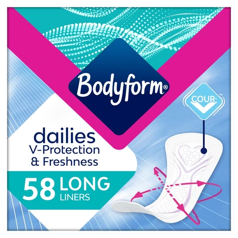 Bodyform Dailies Fresh & Protect Bodyform Long Liners 58 Liners