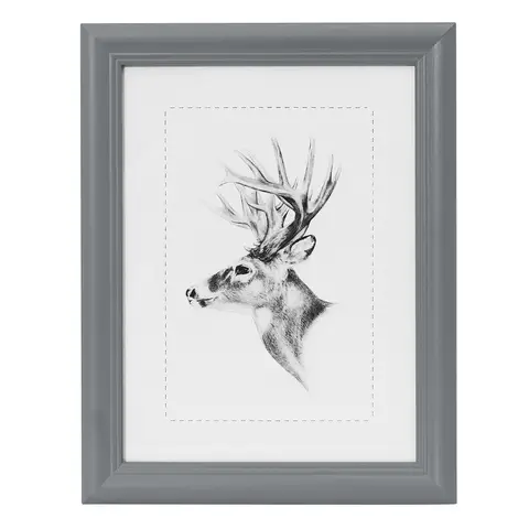 WOLTU Bilderrahmen 30x40, Fotorahmen Holzrahmen mit Passepartout, für vertikale oder horizontale Aufhängung/Stand, Posterrahmen Collage Wanddeko, Massivholz und PS-Platte, Grau