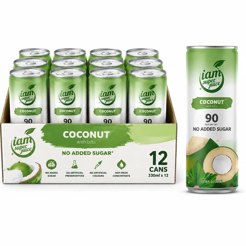 I  am Super Juice Kokoswater 12 x 330 ml (Doos)