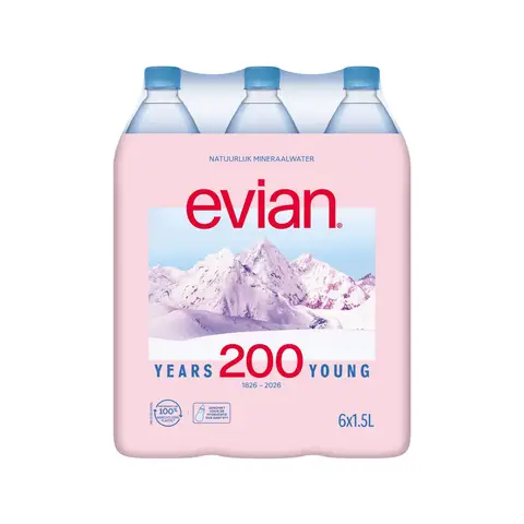 Evian Natuurlijk Mineraalwater - 6 x 1,5 L