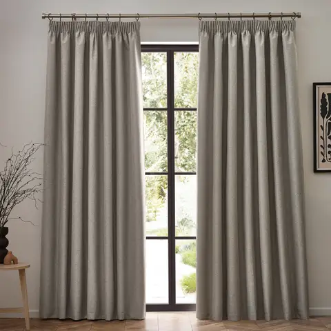 Furn Pencil Pleat Curtains Dawn Blackout Linen W:229xL:183cm