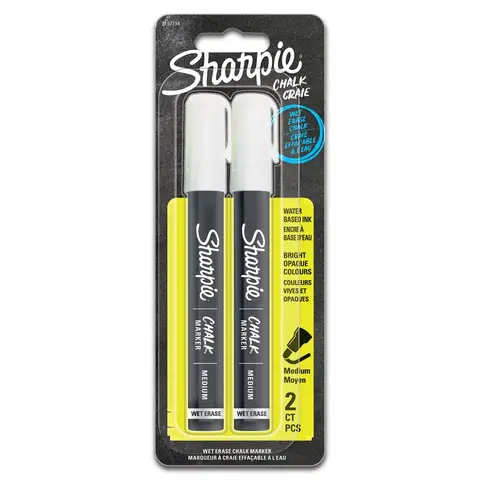 Sharpie Wet Erase Chalk Markers White, Pack of 2
