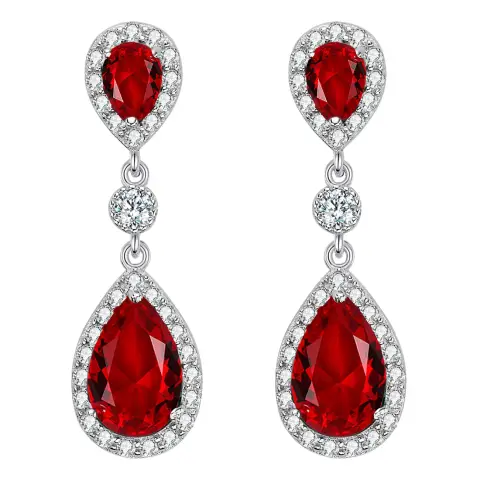 Ever Faith Women's 925 Sterling Silver Wedding Bridal Cubic Zirconia Infinity Teardrop Halo Pierced Earrings, Valentines/Birthday/Christmas/Mother's Day Jewellery Gift for Mom/Wife/Girlfriend