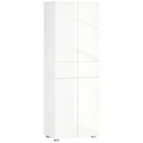 Homcom Storage Cupboard High Gloss Tall White