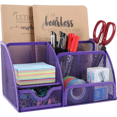 Mesh Desk Tidy,Purple