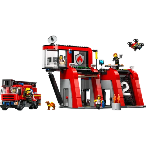 Lego 60414 Brandweerkazerne met Brandweerwagen