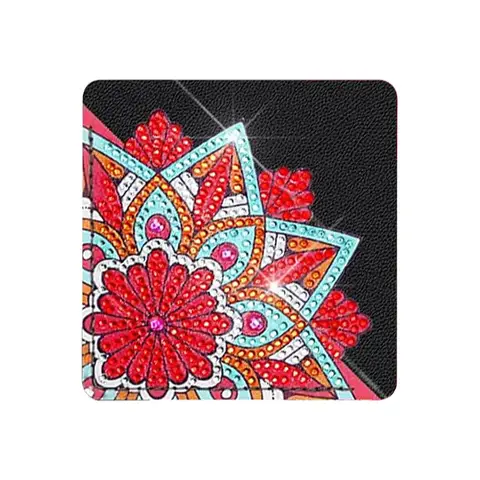 JU7CER 8-Piece Diamond Painting Bookmarks - Black Lotus Crystal Diamond Art Craft Set | Adult & Women-Friendly 4×4 Inches (10×10cm)
